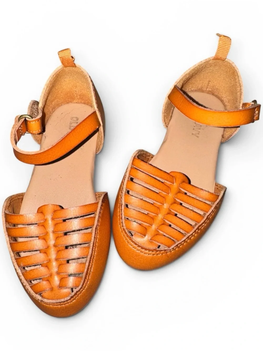 Old Navy Girls Tan Leather-Look Strappy Sandals